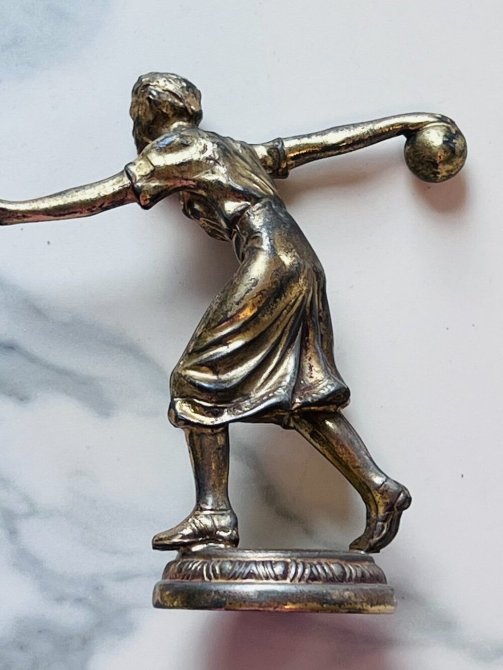 Vintage Mid-century (or earlier) Male / Female Bowling Trophy Set - Picture 6 of 12